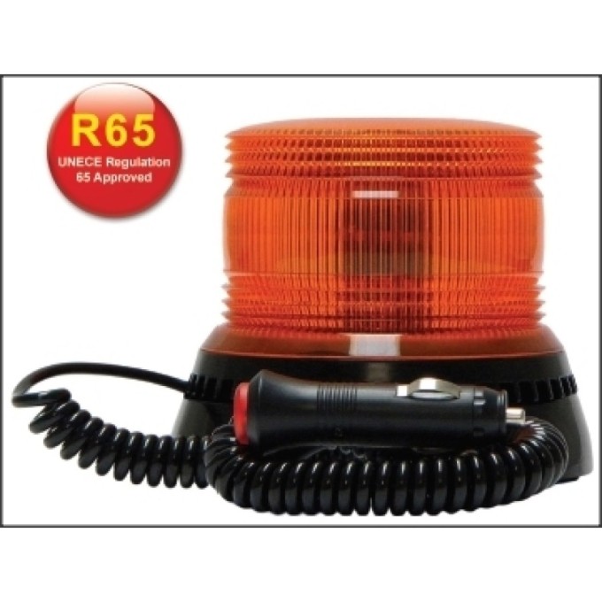 Girofar LED Galben cu lentile exterioare Fresnel si prindere magnetica